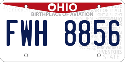 OH license plate FWH8856