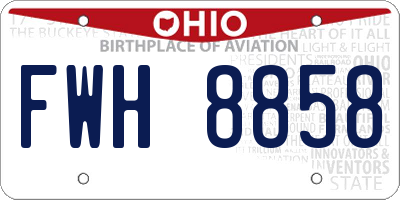 OH license plate FWH8858