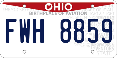 OH license plate FWH8859