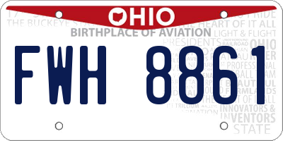 OH license plate FWH8861
