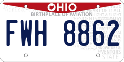 OH license plate FWH8862