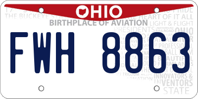 OH license plate FWH8863