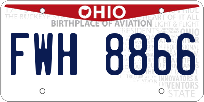 OH license plate FWH8866