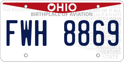 OH license plate FWH8869