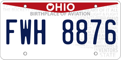 OH license plate FWH8876