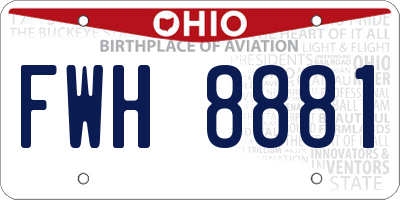 OH license plate FWH8881