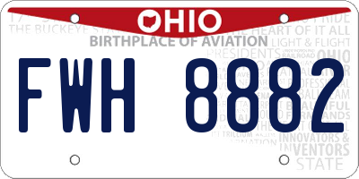 OH license plate FWH8882