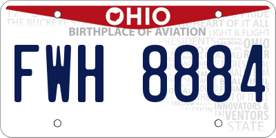 OH license plate FWH8884