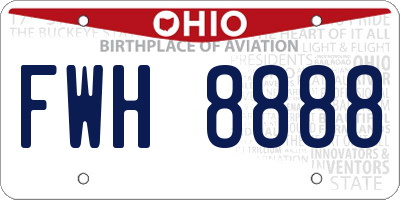 OH license plate FWH8888