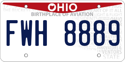 OH license plate FWH8889