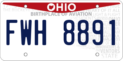 OH license plate FWH8891