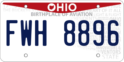 OH license plate FWH8896