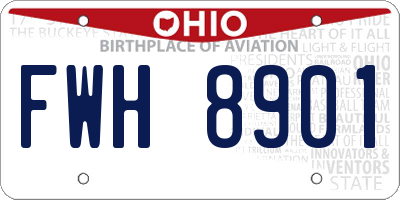 OH license plate FWH8901