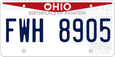 OH license plate FWH8905