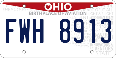 OH license plate FWH8913