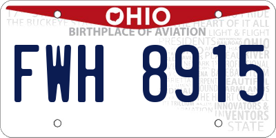 OH license plate FWH8915