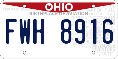 OH license plate FWH8916