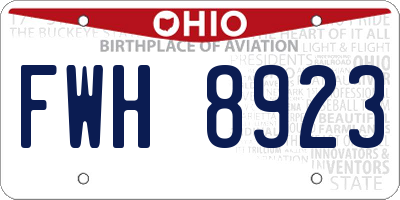 OH license plate FWH8923