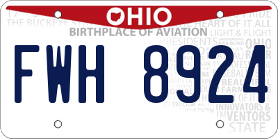 OH license plate FWH8924