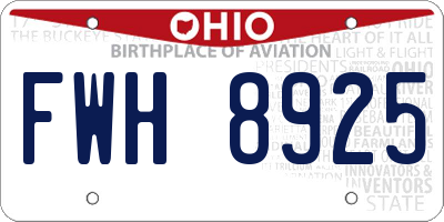 OH license plate FWH8925