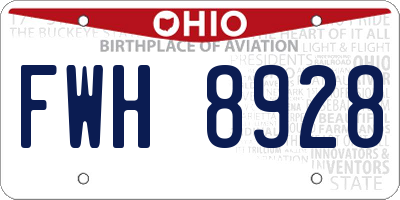 OH license plate FWH8928