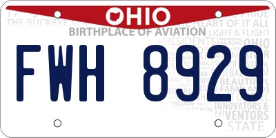 OH license plate FWH8929