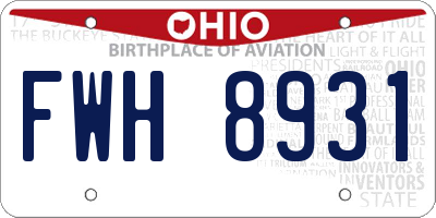 OH license plate FWH8931