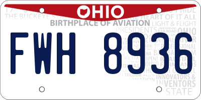 OH license plate FWH8936