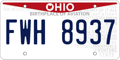 OH license plate FWH8937