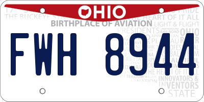 OH license plate FWH8944