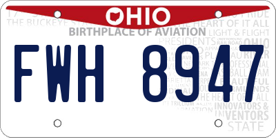 OH license plate FWH8947