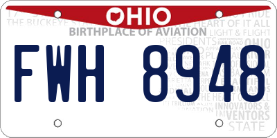 OH license plate FWH8948