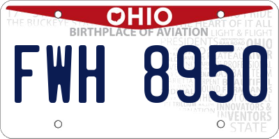 OH license plate FWH8950