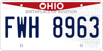 OH license plate FWH8963