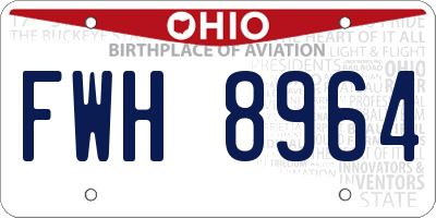 OH license plate FWH8964