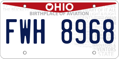 OH license plate FWH8968