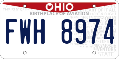 OH license plate FWH8974