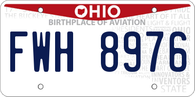OH license plate FWH8976