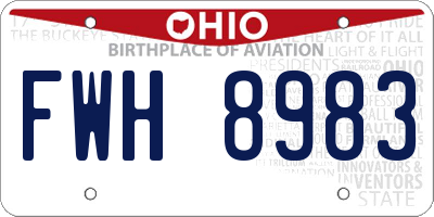 OH license plate FWH8983