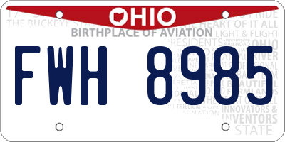 OH license plate FWH8985