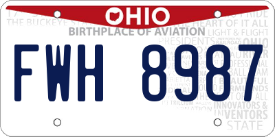 OH license plate FWH8987