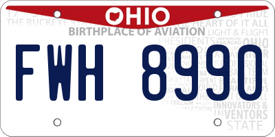 OH license plate FWH8990