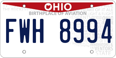 OH license plate FWH8994