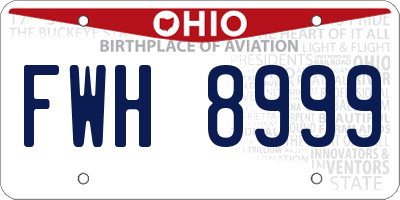 OH license plate FWH8999