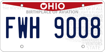 OH license plate FWH9008