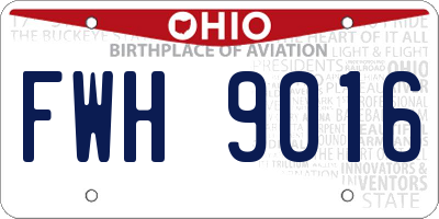 OH license plate FWH9016