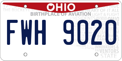 OH license plate FWH9020