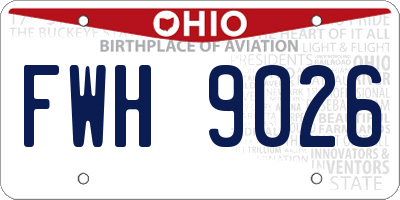 OH license plate FWH9026