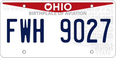 OH license plate FWH9027