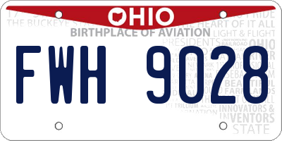 OH license plate FWH9028